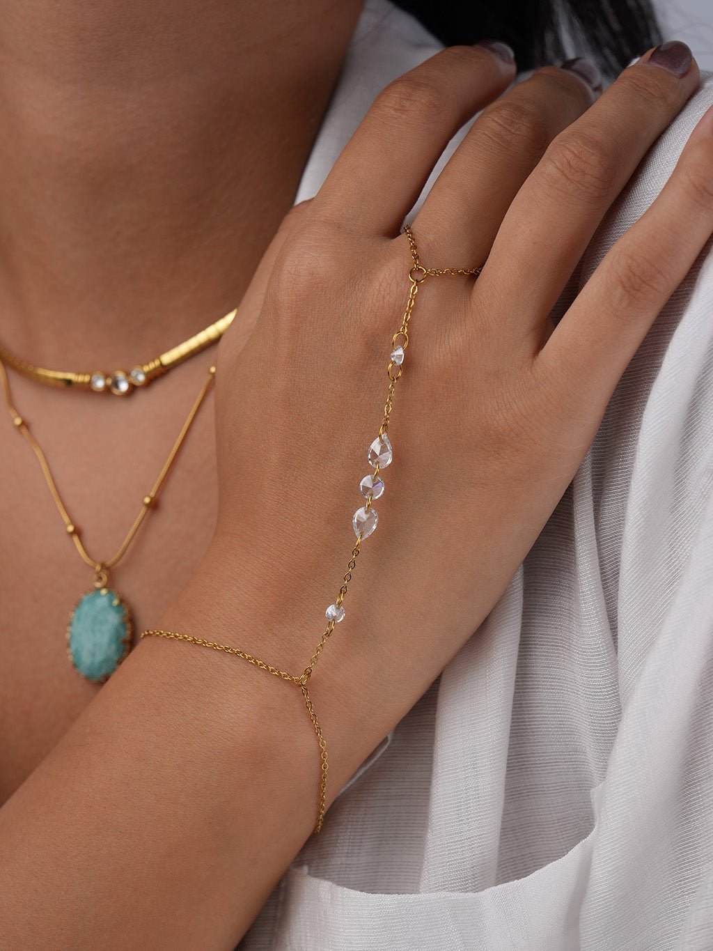 Crystal Flow Handkette Gold - Dorose | Wasserresistent, kein Verfärben