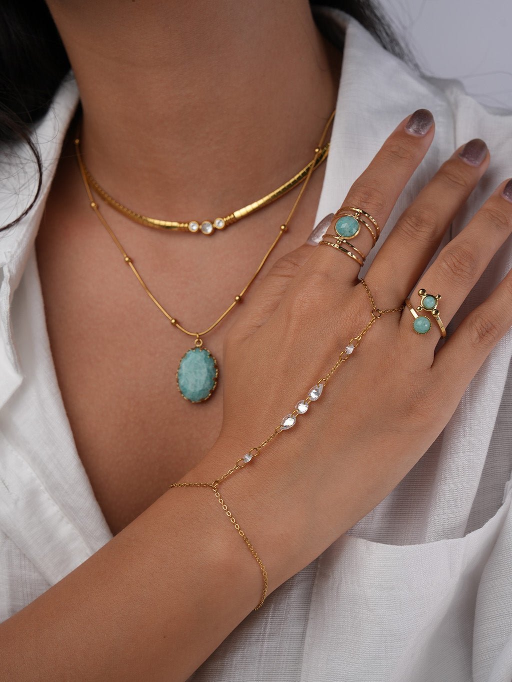 Crystal Flow Handkette Gold - Dorose | Wasserresistent, kein Verfärben