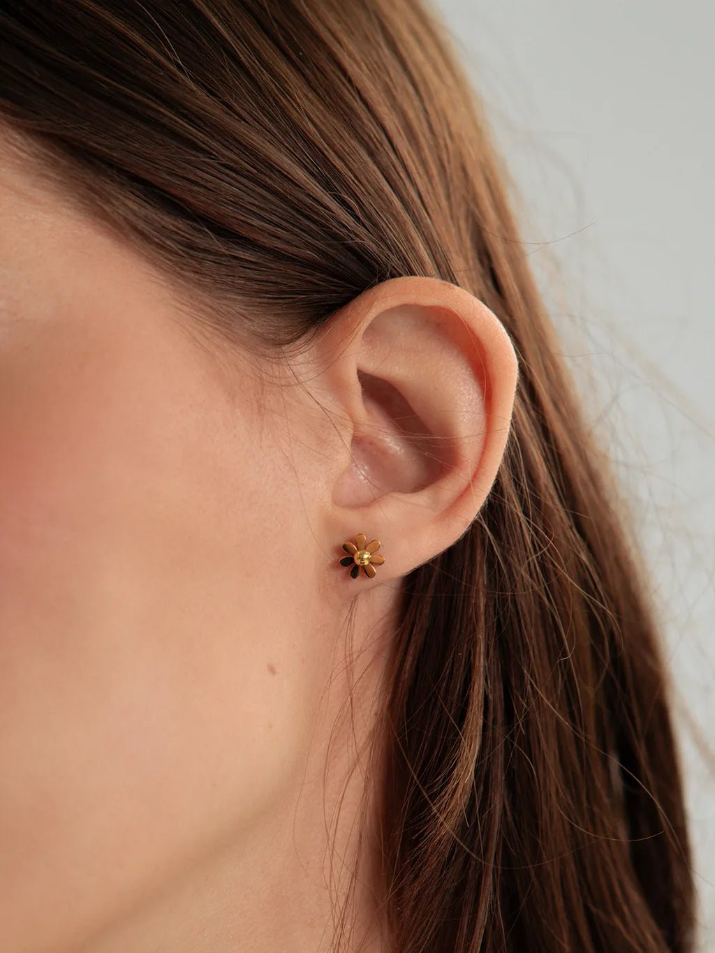 Daisy Kette & Ohrstecker Schmuck Set - Dorose | Wasserfester Schmuck, 18K vergoldet