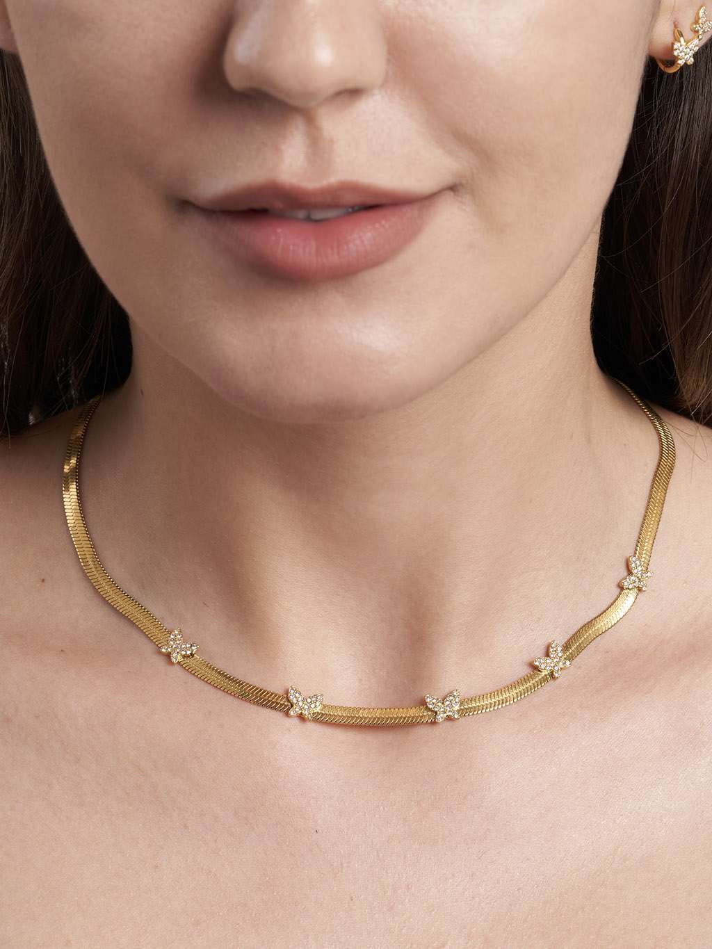 Delicate Butterfly Halskette Gold - Dorose | Wasserfester Schmuck, 18K vergoldet