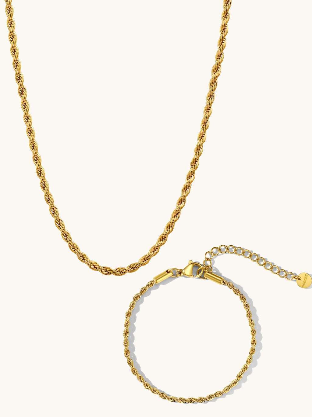 Dna Kette & Dna Armband Schmuck Set - Dorose | Wasserfester Schmuck, 18K vergoldet