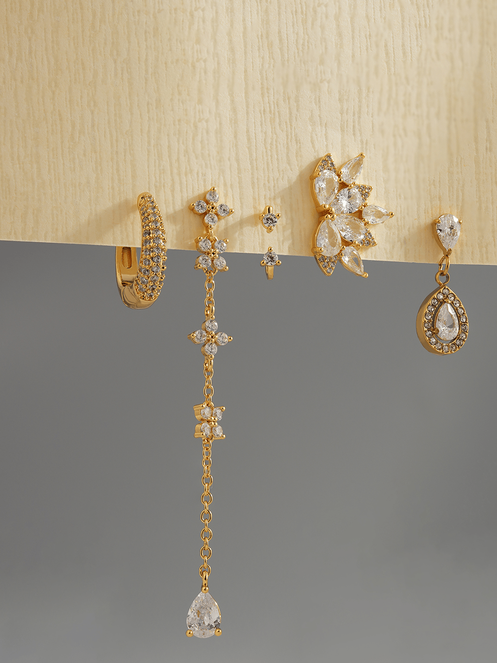 Doppel - Diamant - Ohrstecker Gold - Dorose | Wasserresistent, kein Verfärben