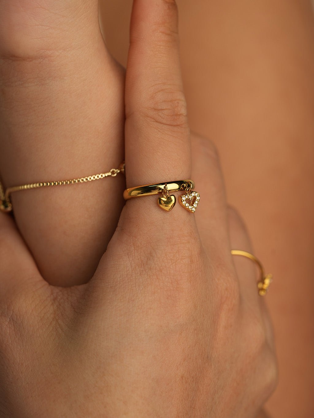 Doppelherz Ring Gold - Dorose | Wasserresistent, kein Verfärben