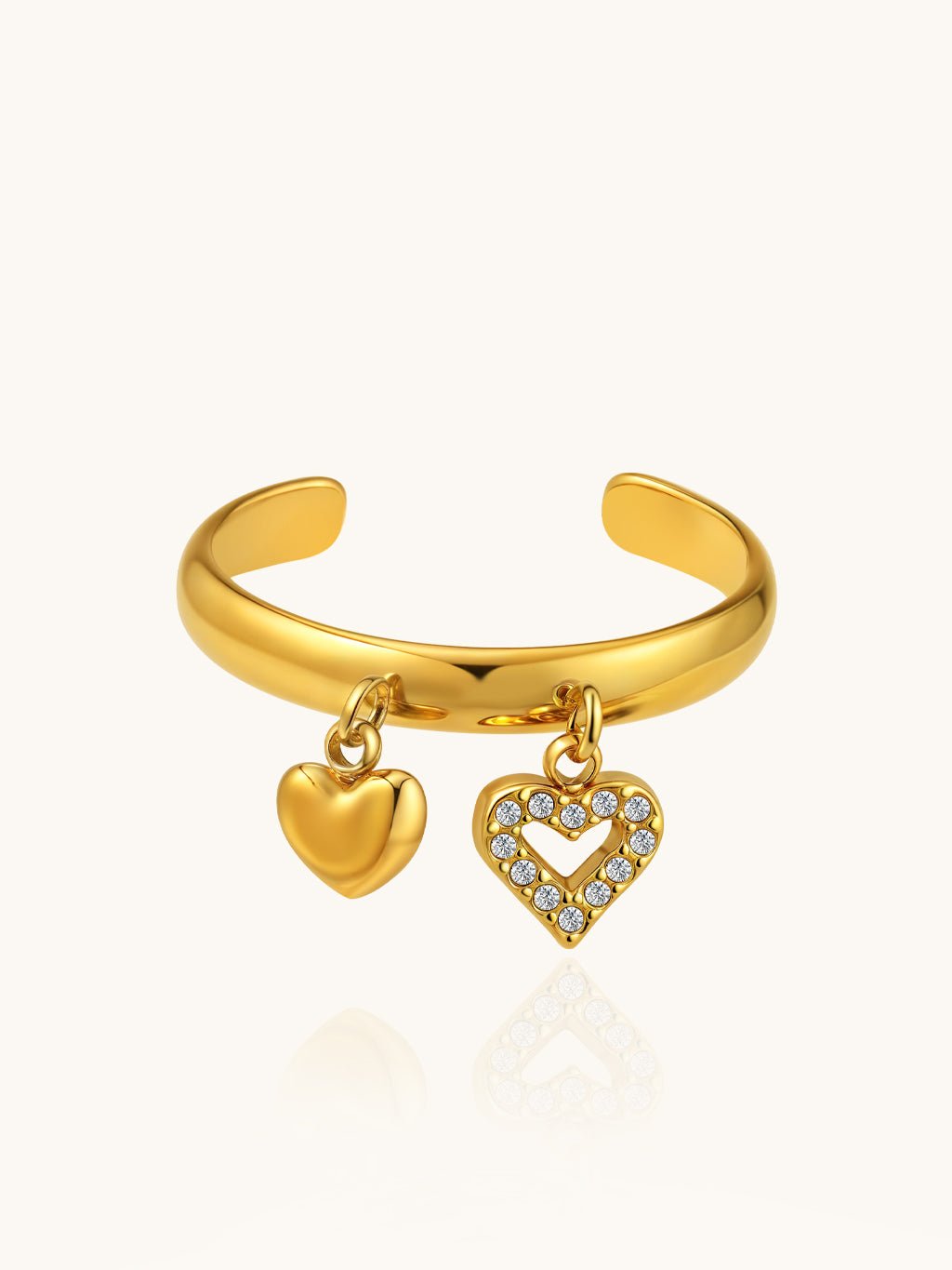 Doppelherz Ring Gold - Dorose | Wasserresistent, kein Verfärben