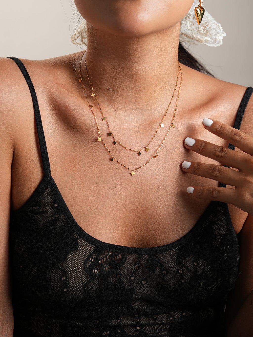 Doppelkette mit Sternen - Anhängern Gold - Dorose | Wasserresistent, kein Verfärben