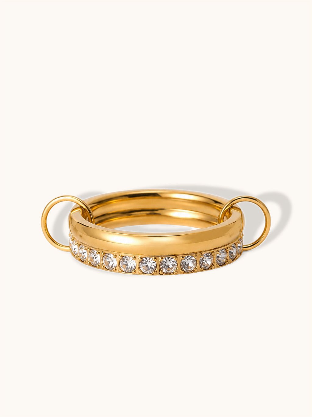 Doppelring Gold mit Zirkonia - Dorose | Wasserresistent, kein Verfärben