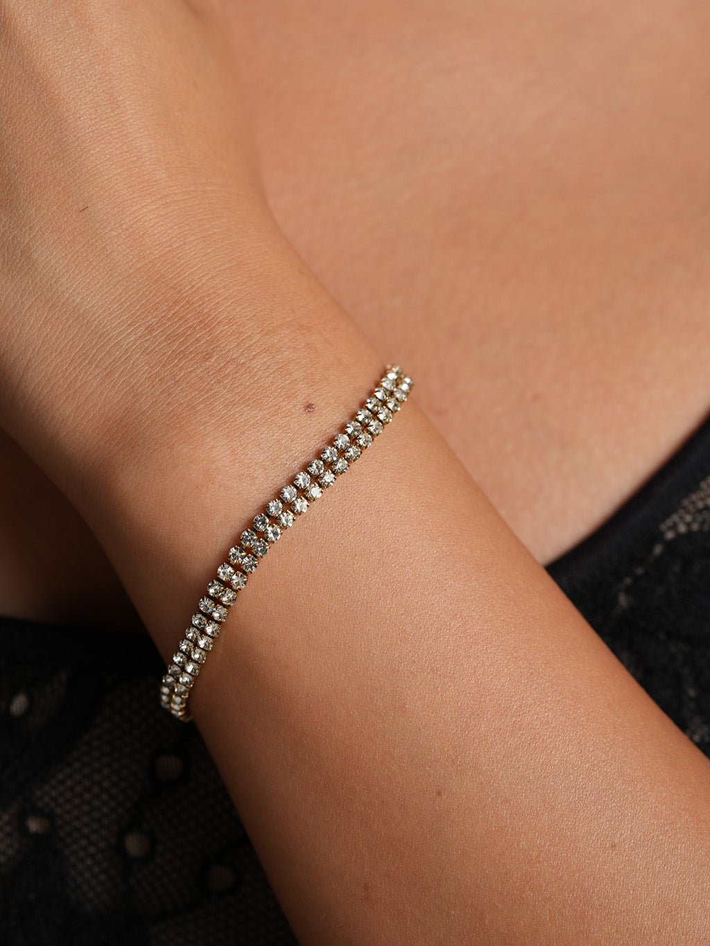 Doppelte Tennis - Armband Gold - Dorose | Wasserresistent, kein Verfärben