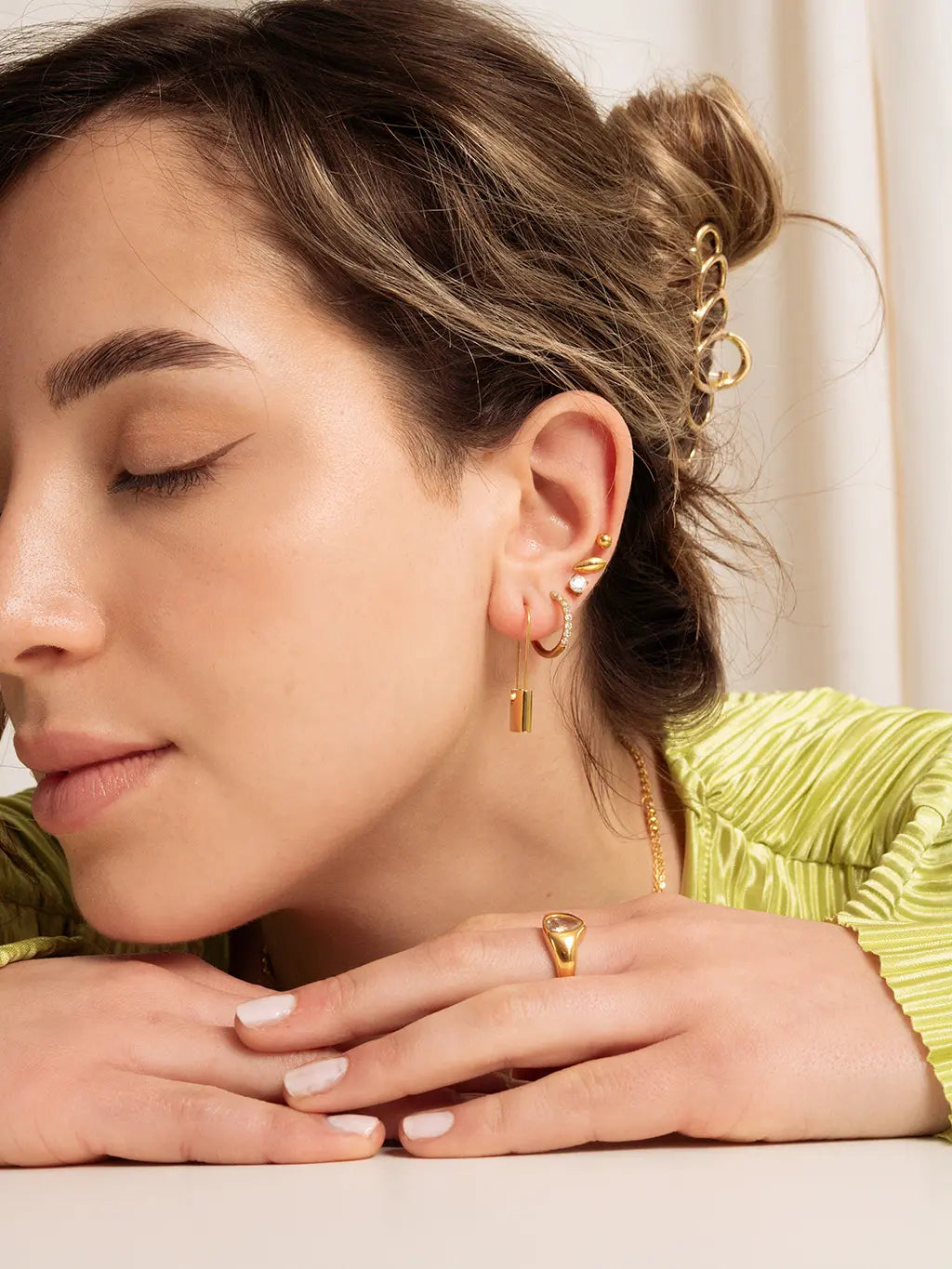Glamour Kreolen mit Zirkonia Large 12mm Gold & Silber