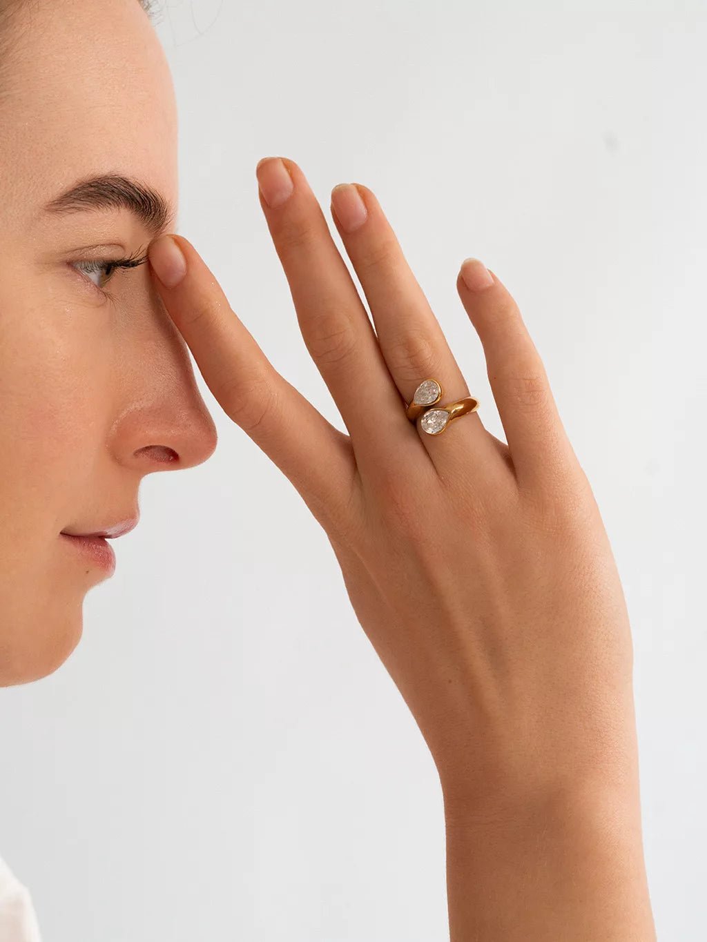 Double Drop Ringe Gold - Dorose | Wasserfester Schmuck, 18K vergoldet