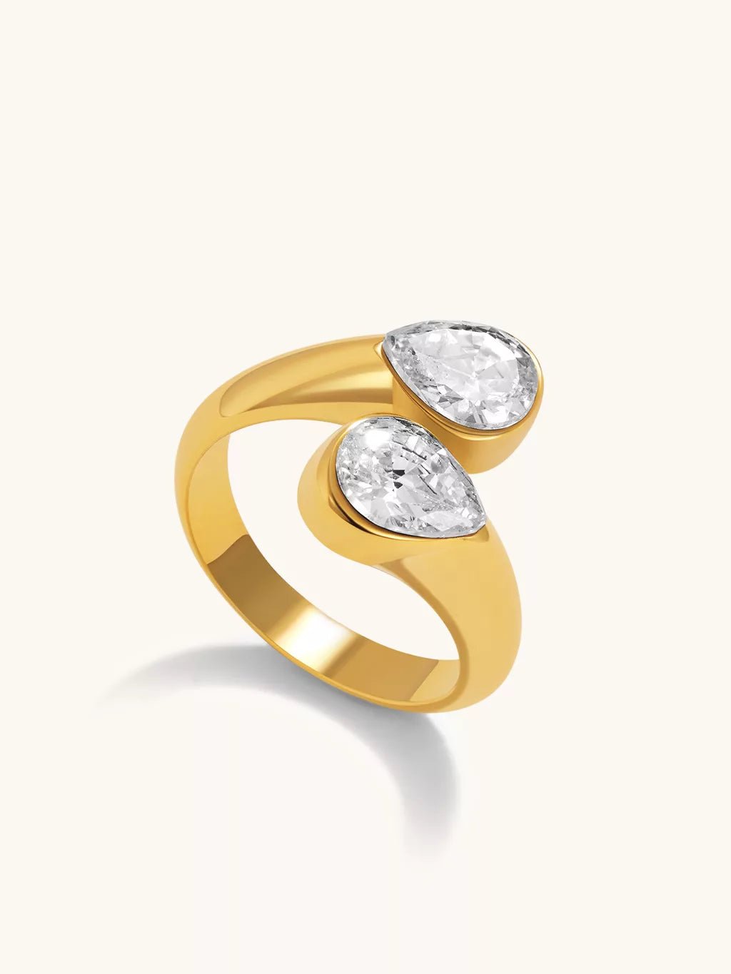 Double Drop Ringe Gold - Dorose | Wasserfester Schmuck, 18K vergoldet