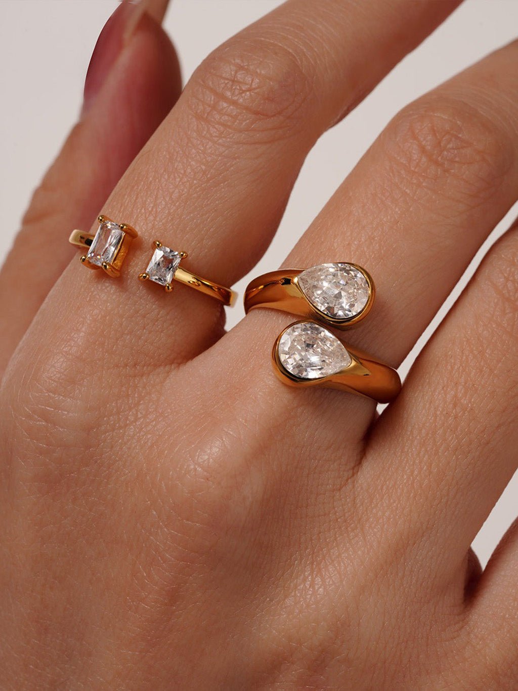 Double Drop Ringe Gold - Dorose | Wasserresistent, kein Verfärben