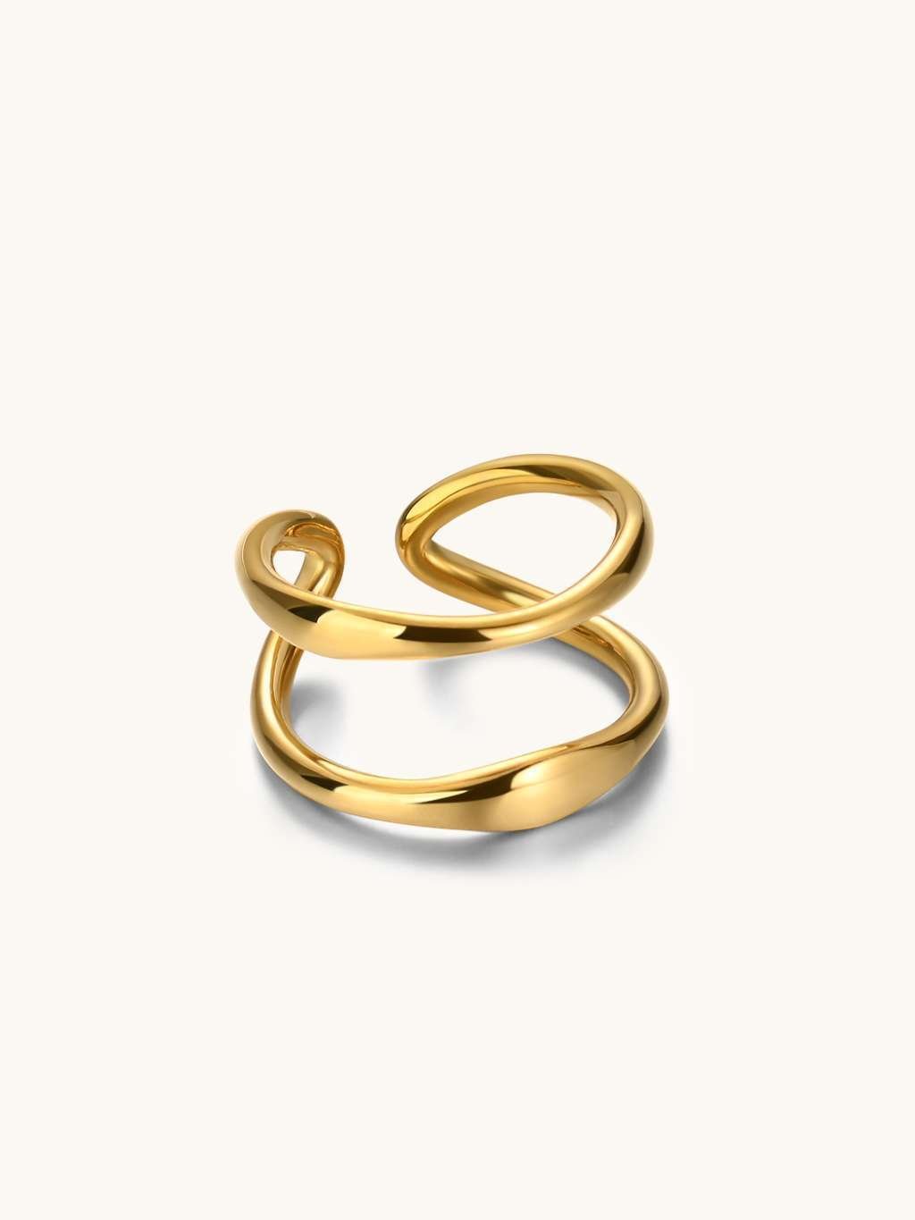 Double Plat Ring Gold & Silber - Dorose | Wasserfester Schmuck, 18K vergoldet