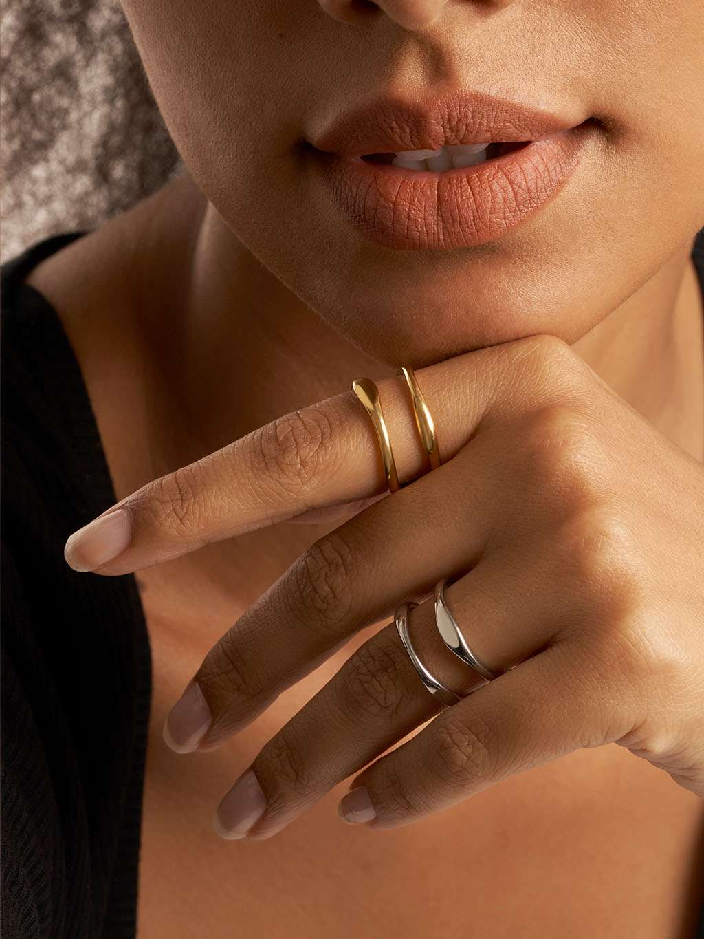 Double Plat Ring Gold & Silber - Dorose | Wasserfester Schmuck, 18K vergoldet