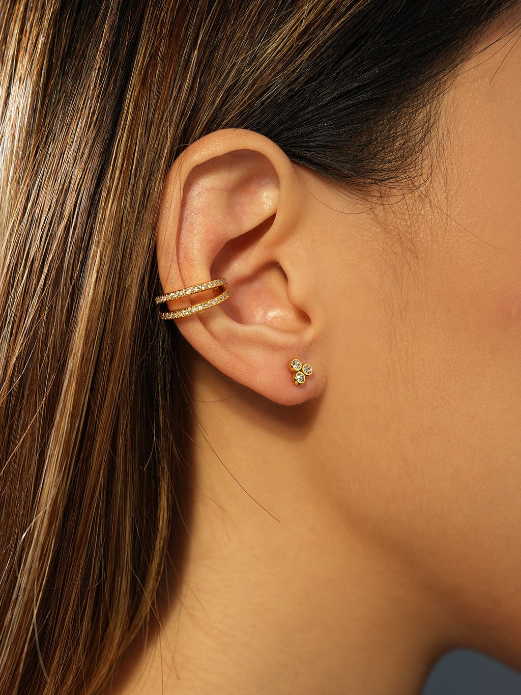 Double Row Earcuff Gold - Dorose | Wasserresistent, kein Verfärben