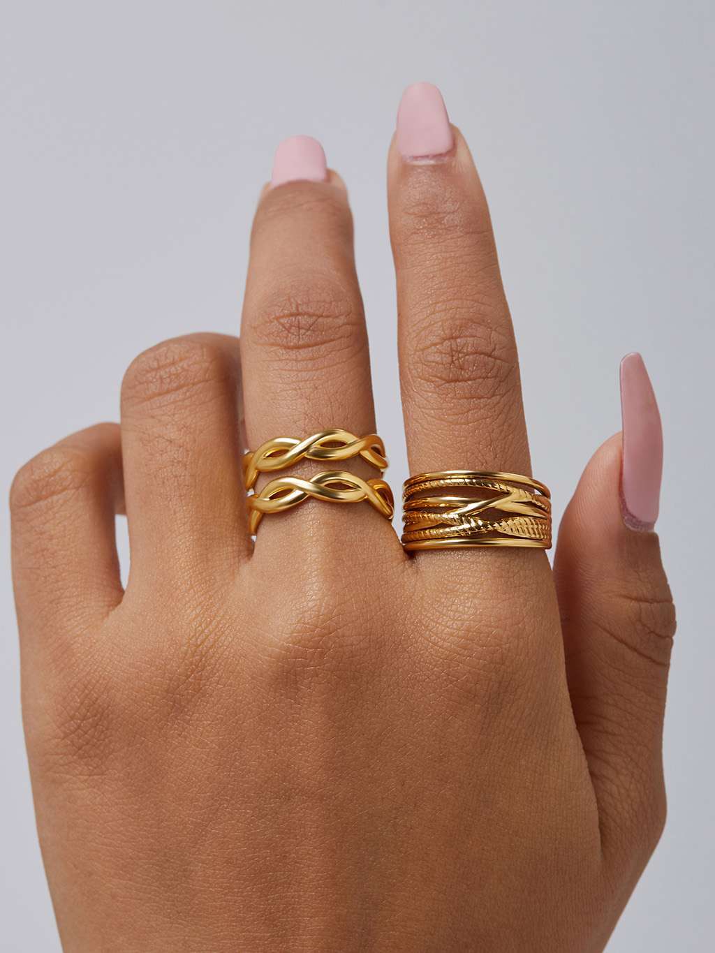 Double - Row Ring - Dorose | Wasserfester Schmuck, 18K vergoldet