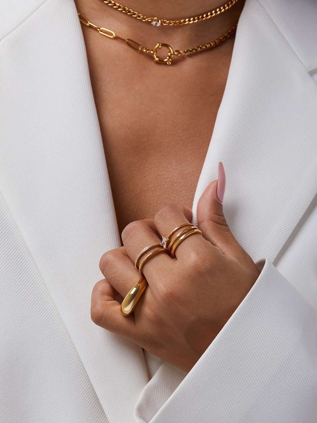 Double String Ring mit Zirkonia - Dorose | Wasserfester Schmuck, 18K vergoldet