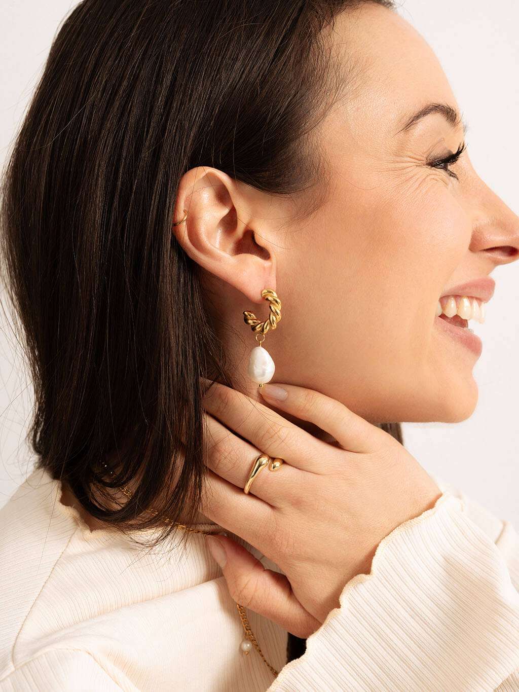 Double Twist Ring Gold - Dorose | Wasserfester Schmuck, 18K vergoldet