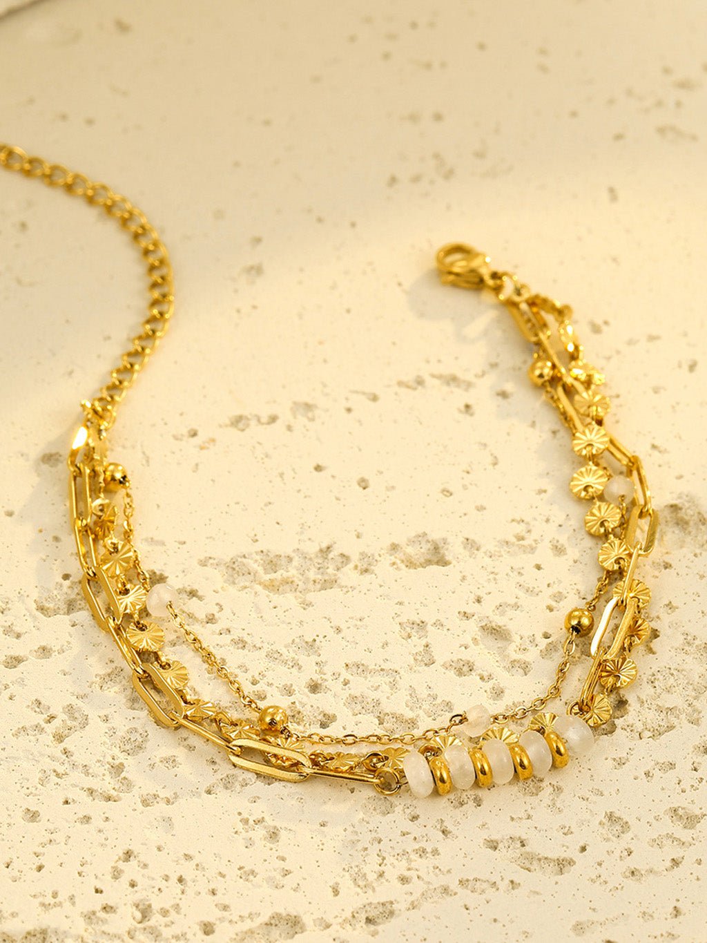 Drei - Schichten Traumhafte Stapelarmband Gold - Dorose | Wasserresistent, kein Verfärben