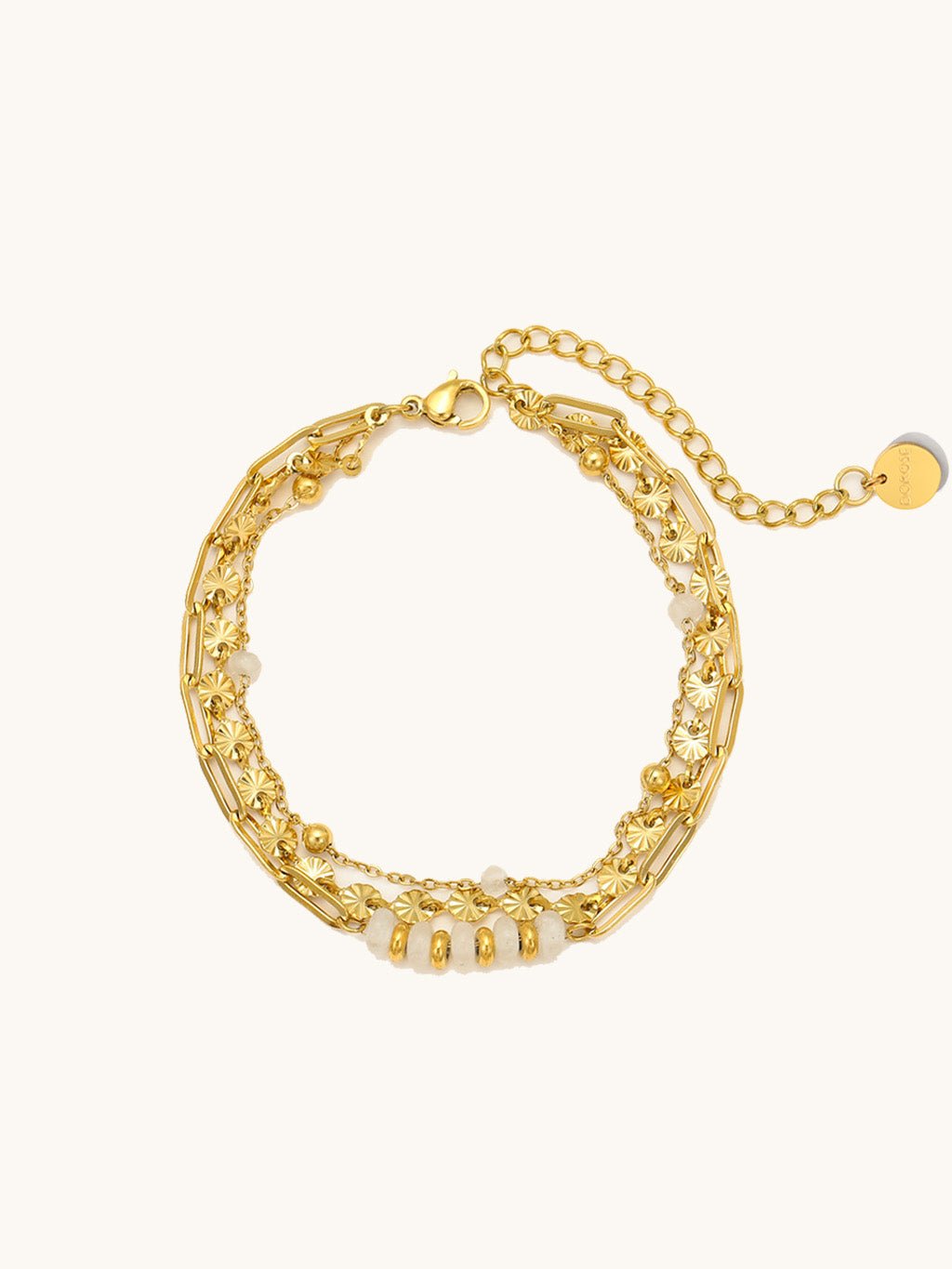 Drei - Schichten Traumhafte Stapelarmband Gold - Dorose | Wasserresistent, kein Verfärben