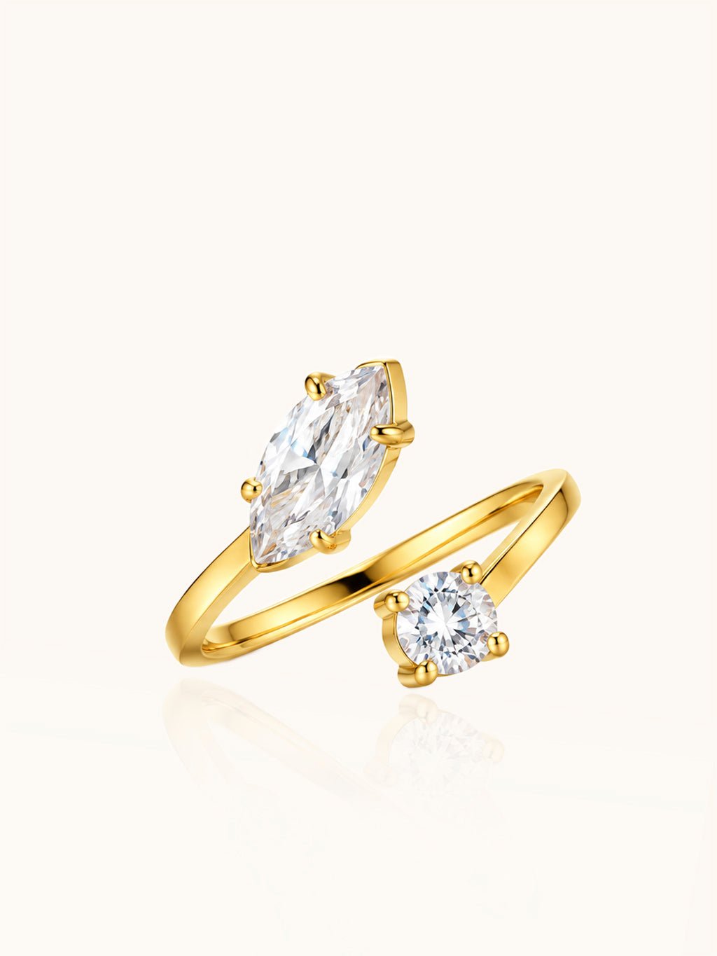 Duett Zirkonia Ring Gold - Dorose | Wasserresistent, kein Verfärben