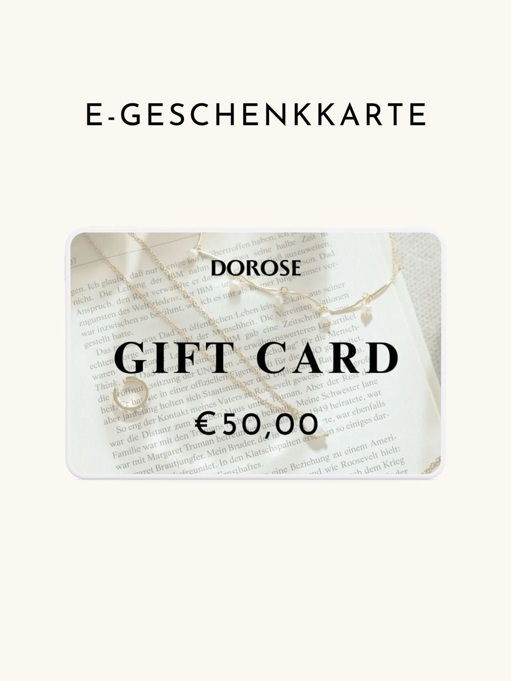 E - GUTSCHEIN PER E - MAIL - Dorose | Wasserfester Schmuck, 18K vergoldet