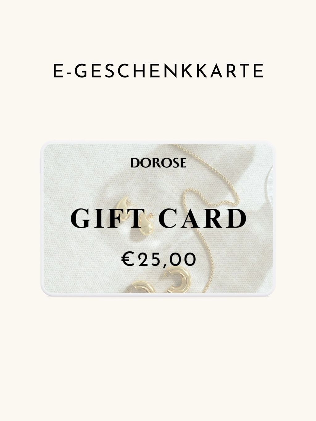 E - GUTSCHEIN PER E - MAIL - Dorose | Wasserfester Schmuck, 18K vergoldet