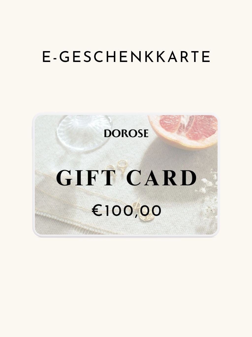 E - GUTSCHEIN PER E - MAIL - Dorose | Wasserfester Schmuck, 18K vergoldet