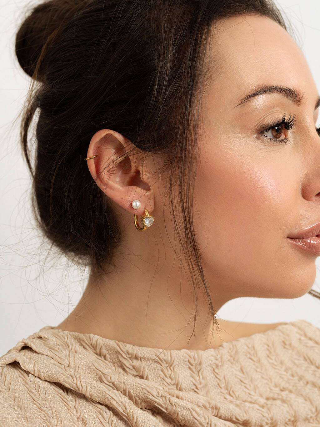 Elegance Heart Ohrringe Gold - Dorose | Wasserfester Schmuck, 18K vergoldet