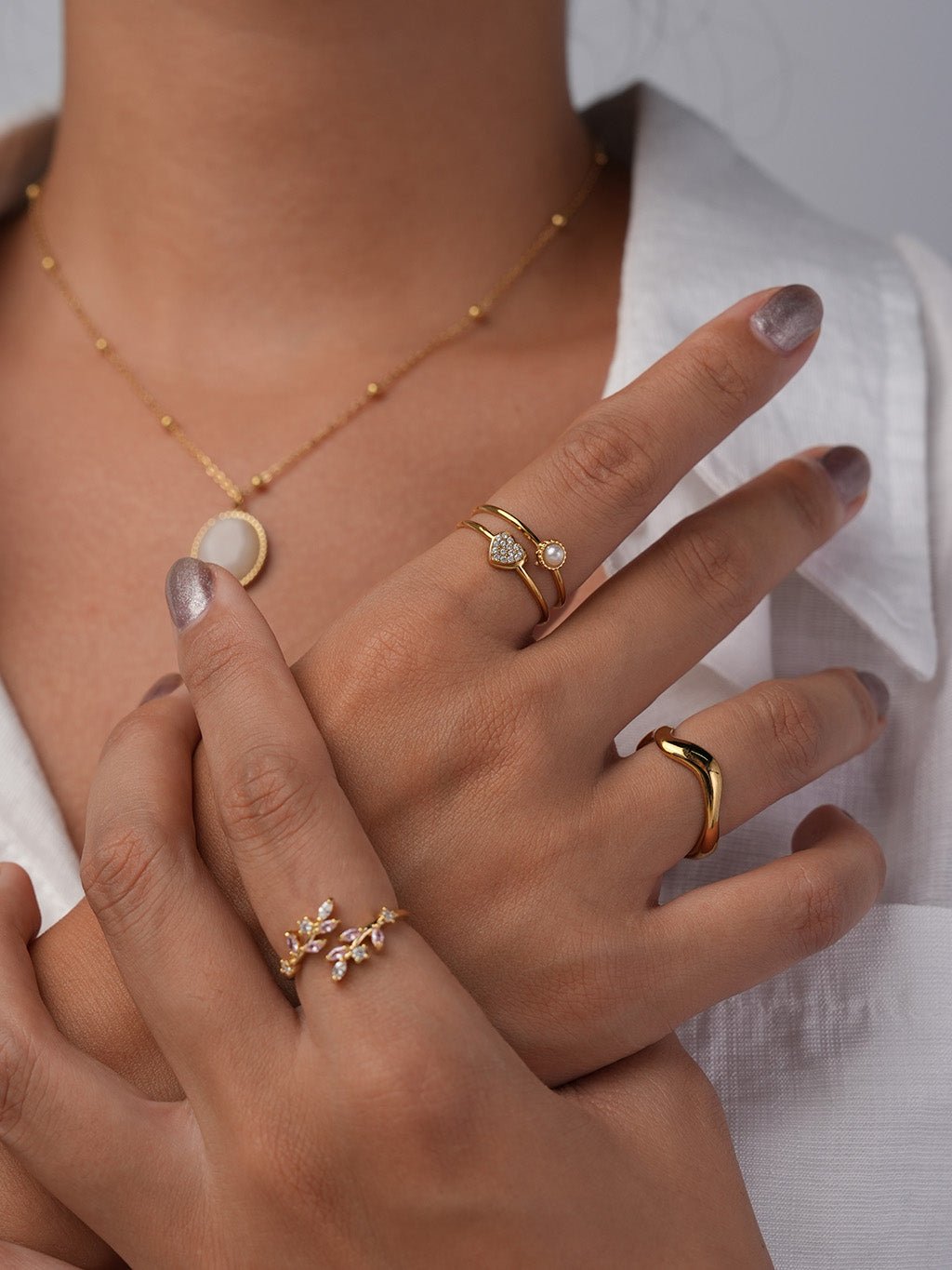 Pearl Heart Ring Gold mit Herz und Perle von DOROSE