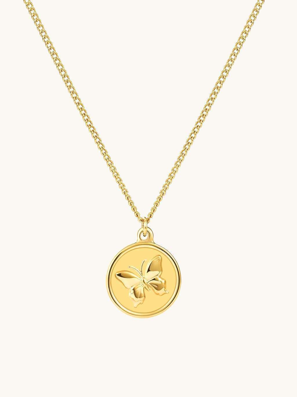 Embossed Butterfly Kette Gold - Dorose | Wasserfester Schmuck, 18K vergoldet
