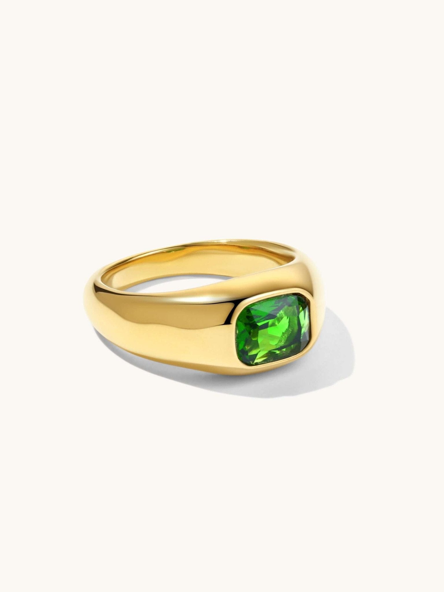Emerald Ring mit Zirkonia Gold - Dorose | Wasserfester Schmuck, 18K vergoldet