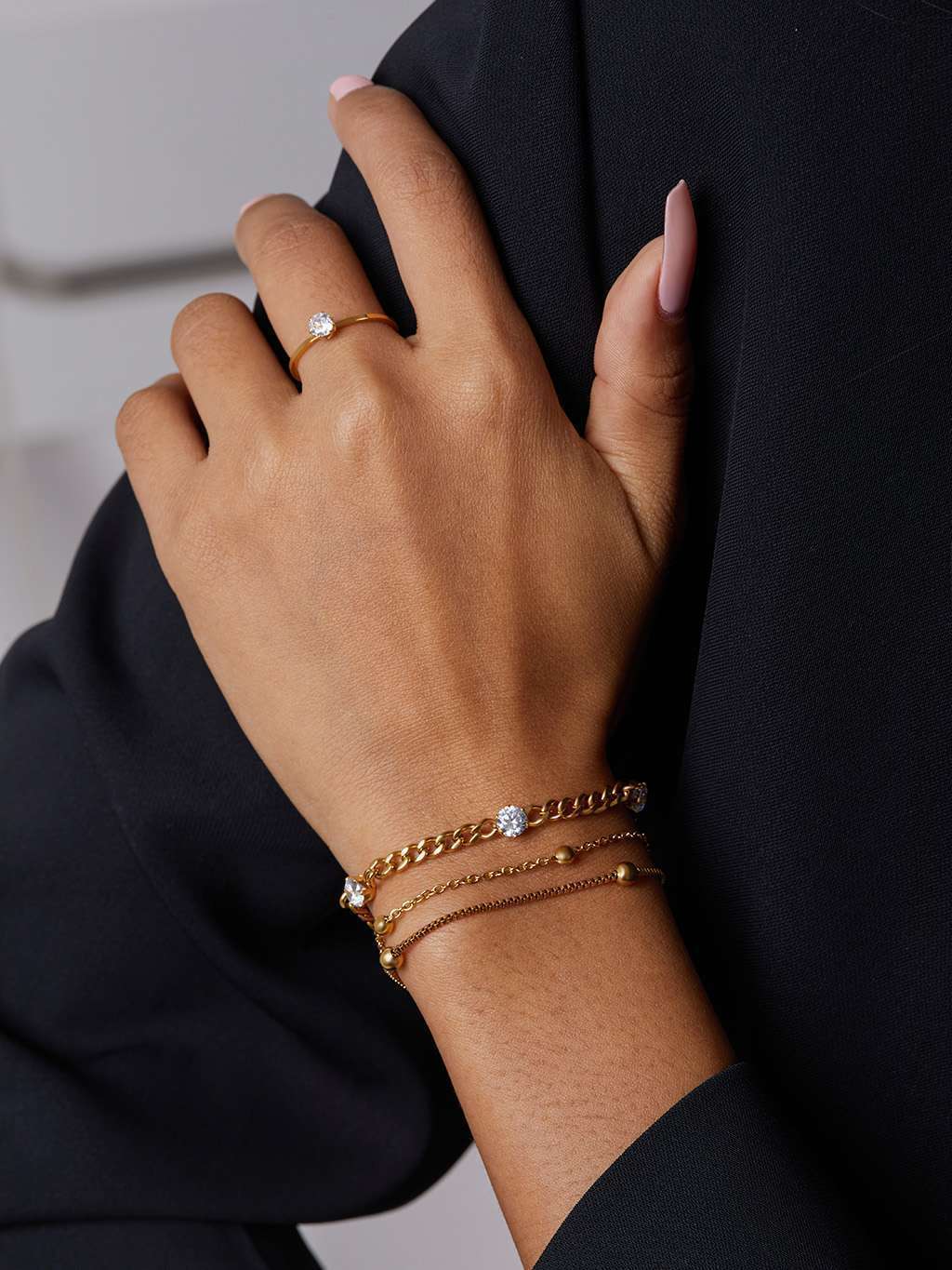 Engage Ring mit Zirkonia Gold - Dorose | Wasserfester Schmuck, 18K vergoldet