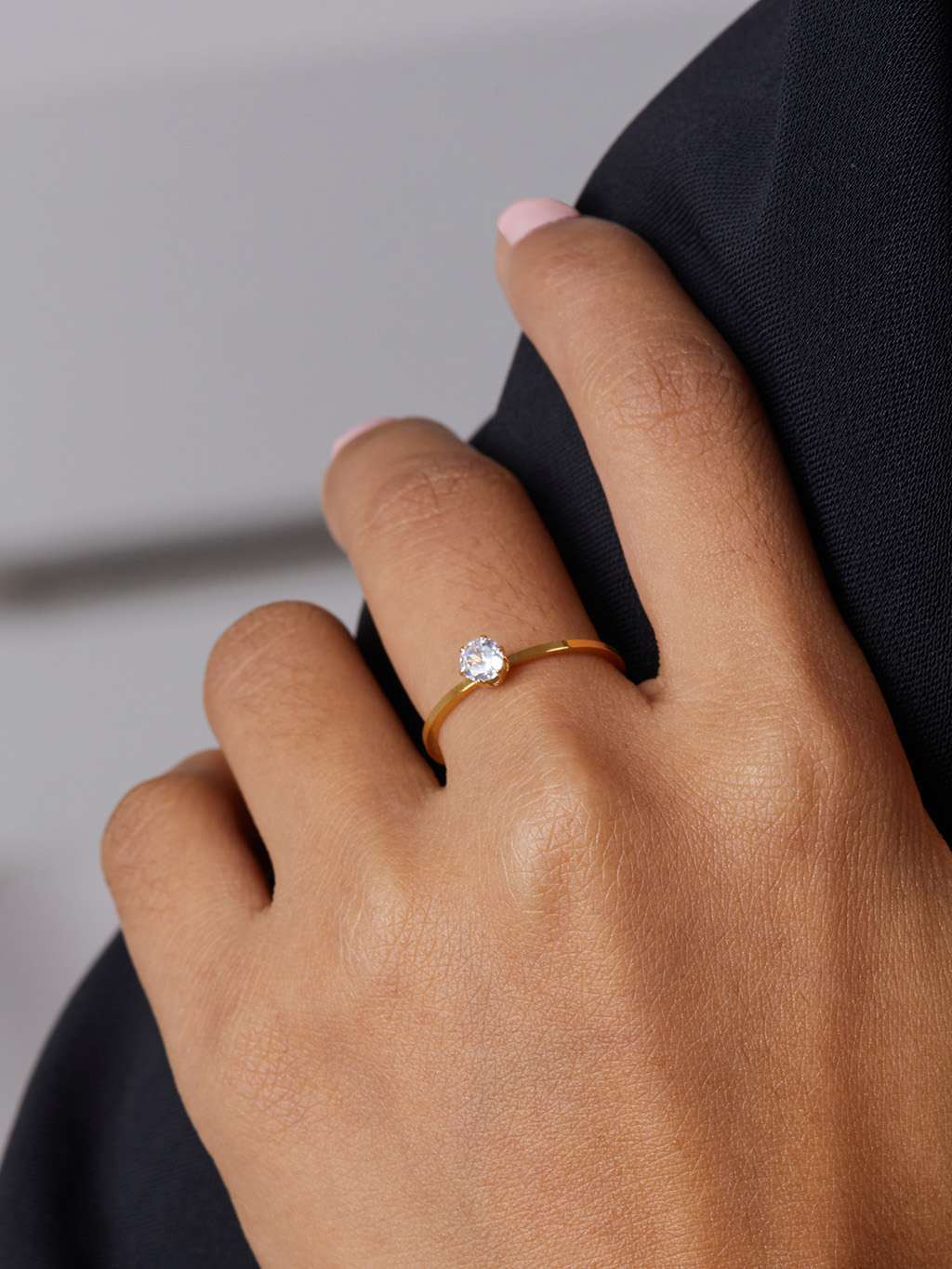 Engage Ring mit Zirkonia Gold - Dorose | Wasserfester Schmuck, 18K vergoldet