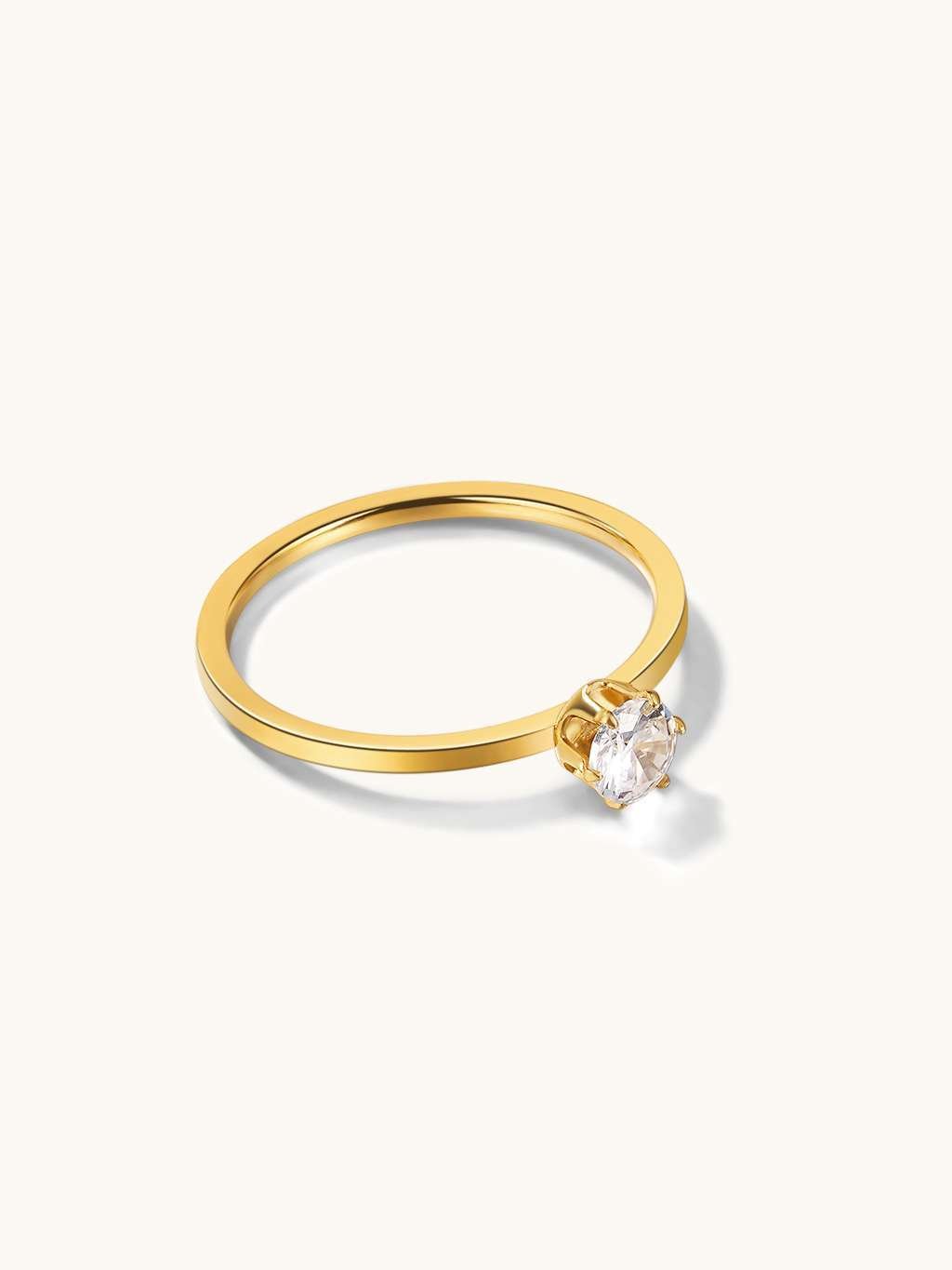 Engage Ring mit Zirkonia Gold - Dorose | Wasserfester Schmuck, 18K vergoldet