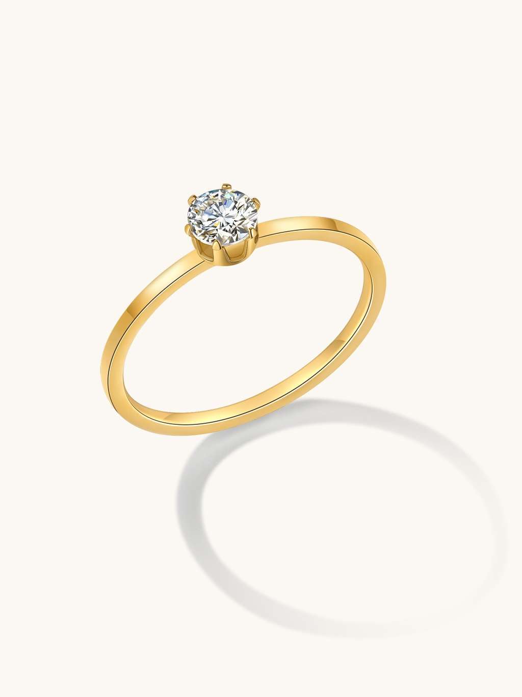Engage Ring mit Zirkonia Gold - Dorose | Wasserfester Schmuck, 18K vergoldet