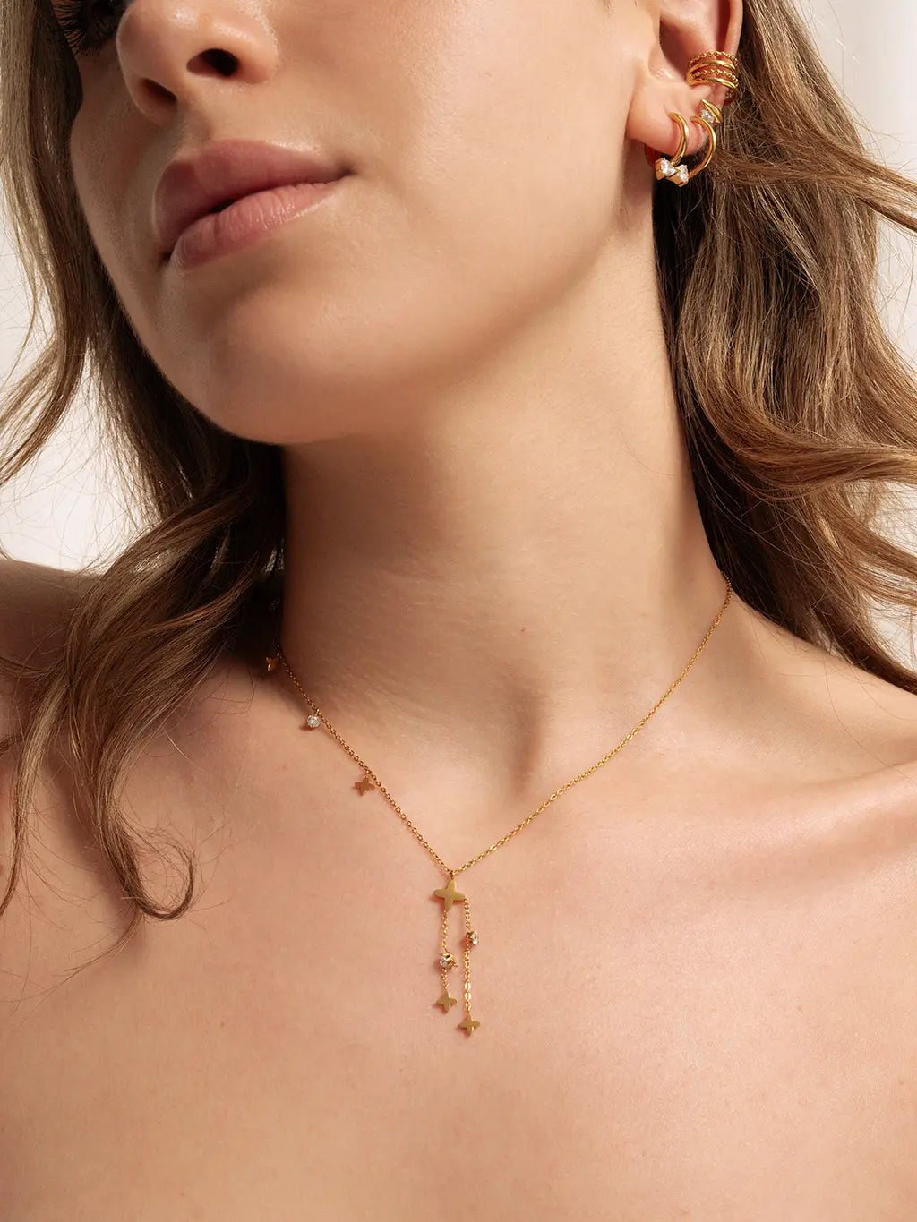 Falling Stars Kette Gold - Dorose | Wasserfester Schmuck, 18K vergoldet