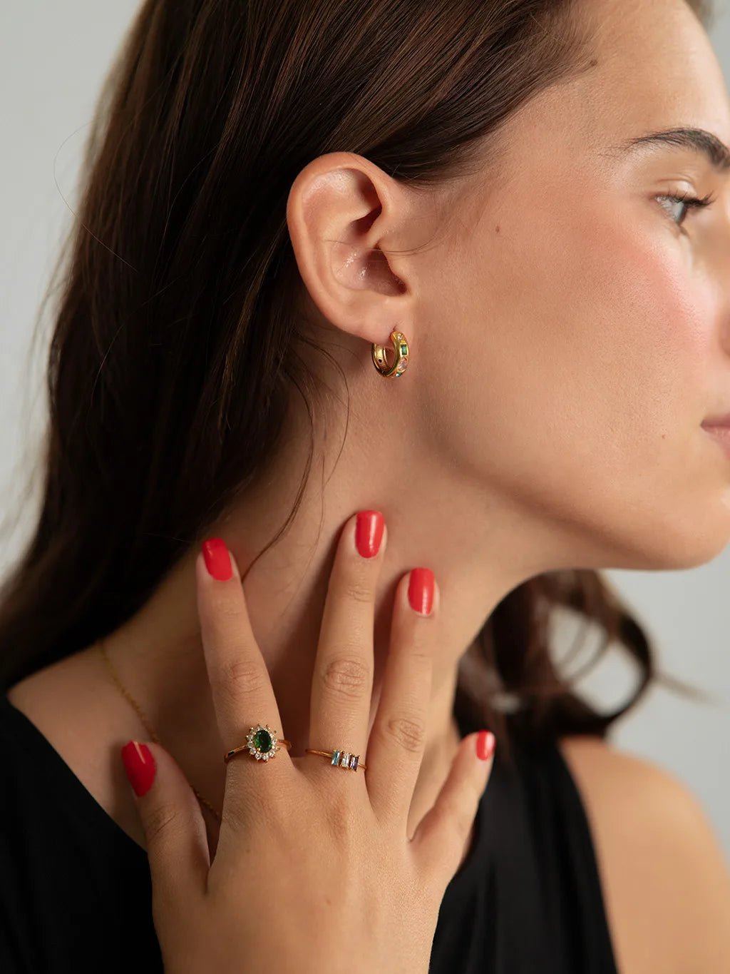 Fancy Hoop Ohrringe Gold - Dorose | Wasserfester Schmuck, 18K vergoldet