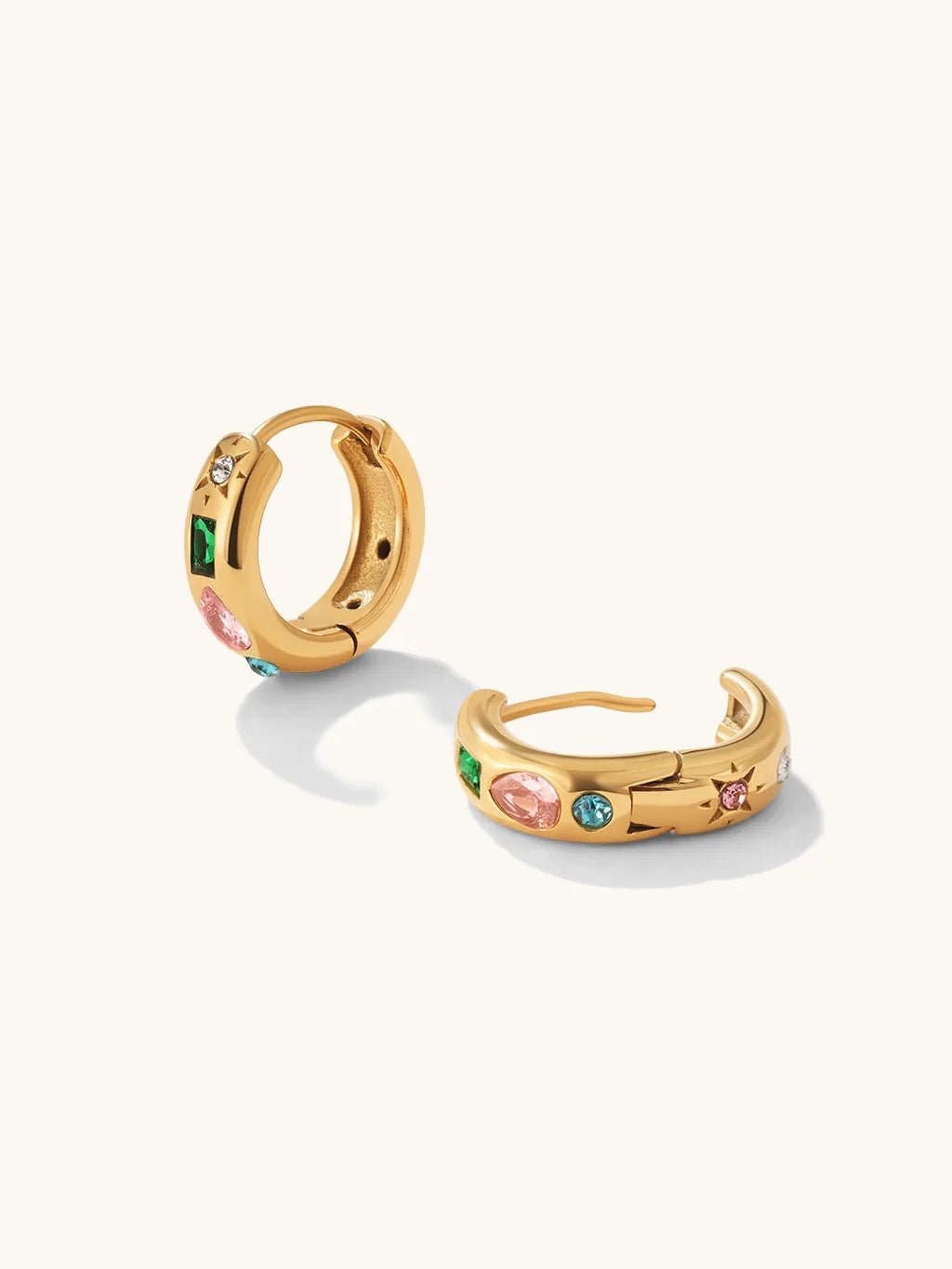 Fancy Hoop Ohrringe Gold - Dorose | Wasserfester Schmuck, 18K vergoldet