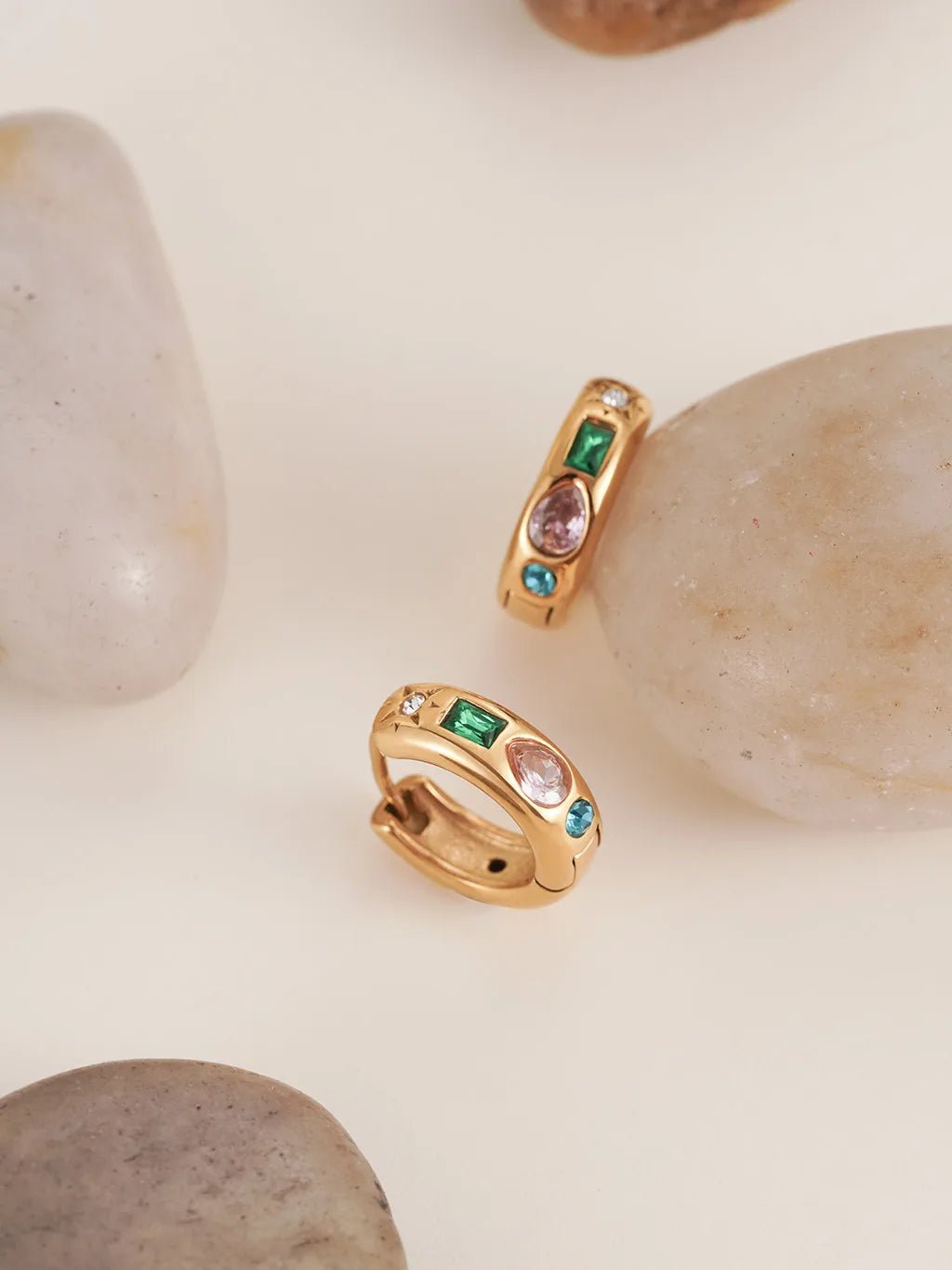 Fancy Hoop Ohrringe Gold - Dorose | Wasserfester Schmuck, 18K vergoldet