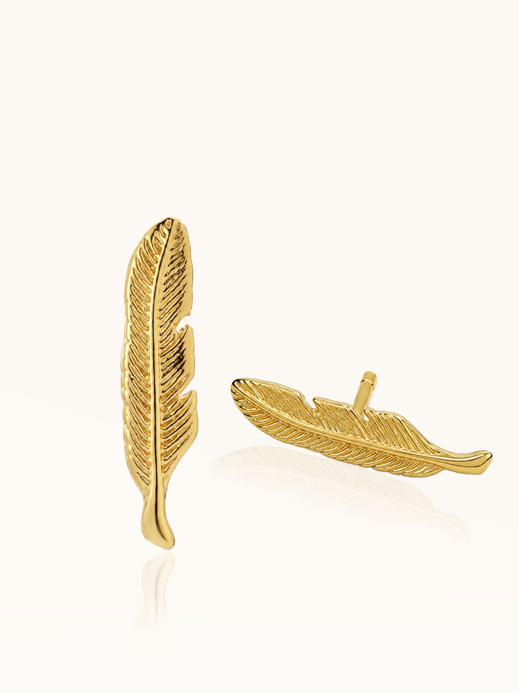 Feder Ohrstecker Gold Minimal - Dorose | Wasserresistent, kein Verfärben