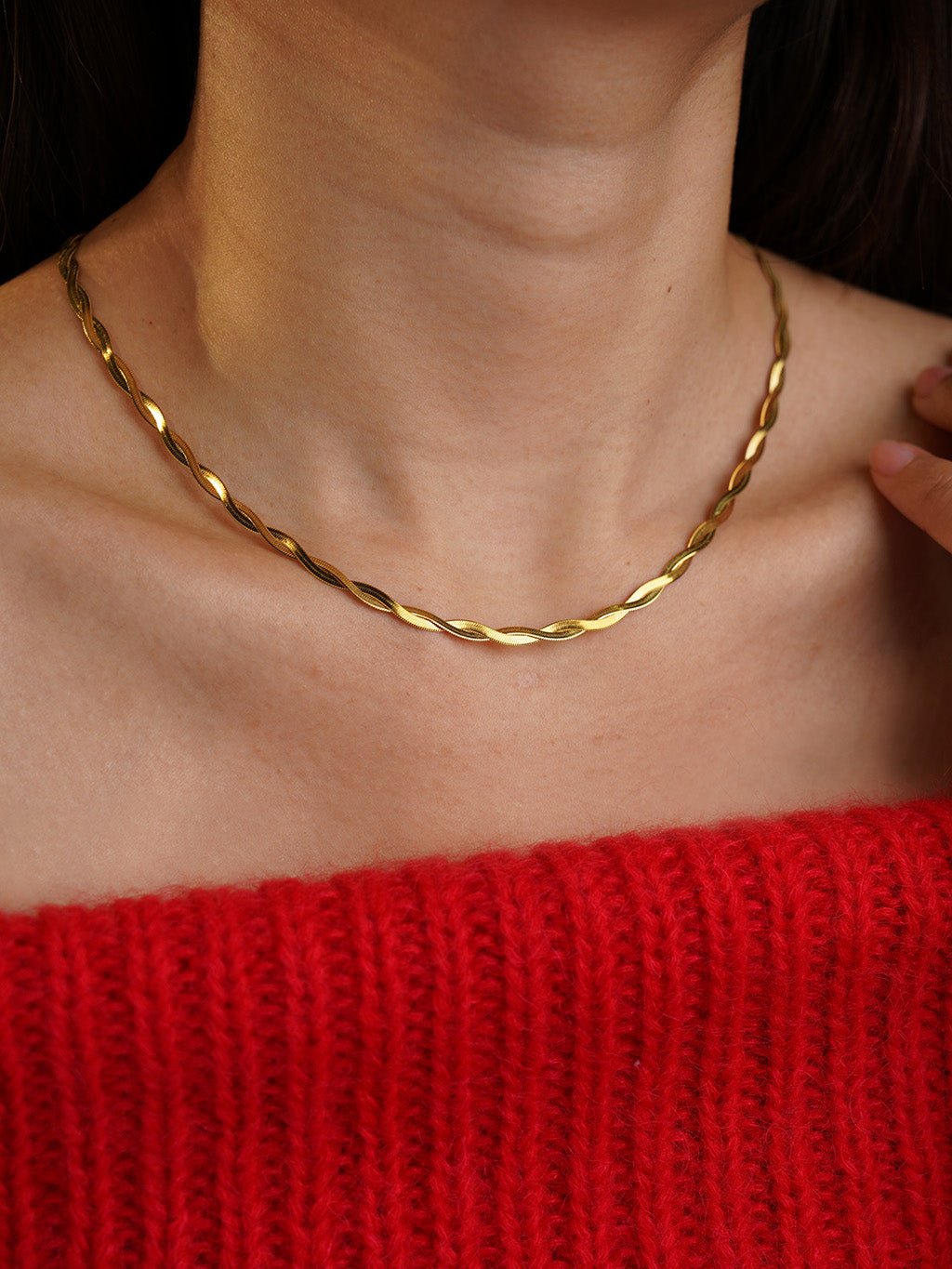 Flechtwerk - Halskette Gold - Dorose | Wasserresistent, kein Verfärben