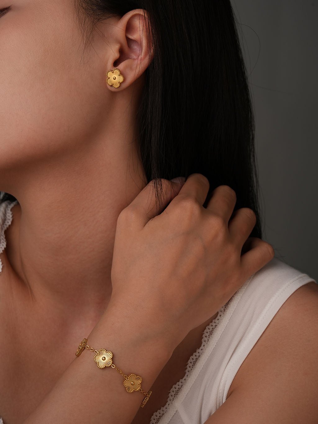 Floral Statement Armband Gold - Dorose | Wasserresistent, kein Verfärben