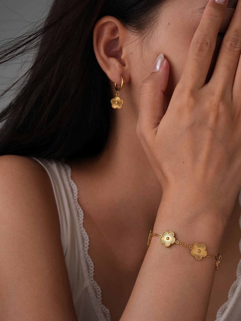Floral Statement Armband Gold - Dorose | Wasserresistent, kein Verfärben