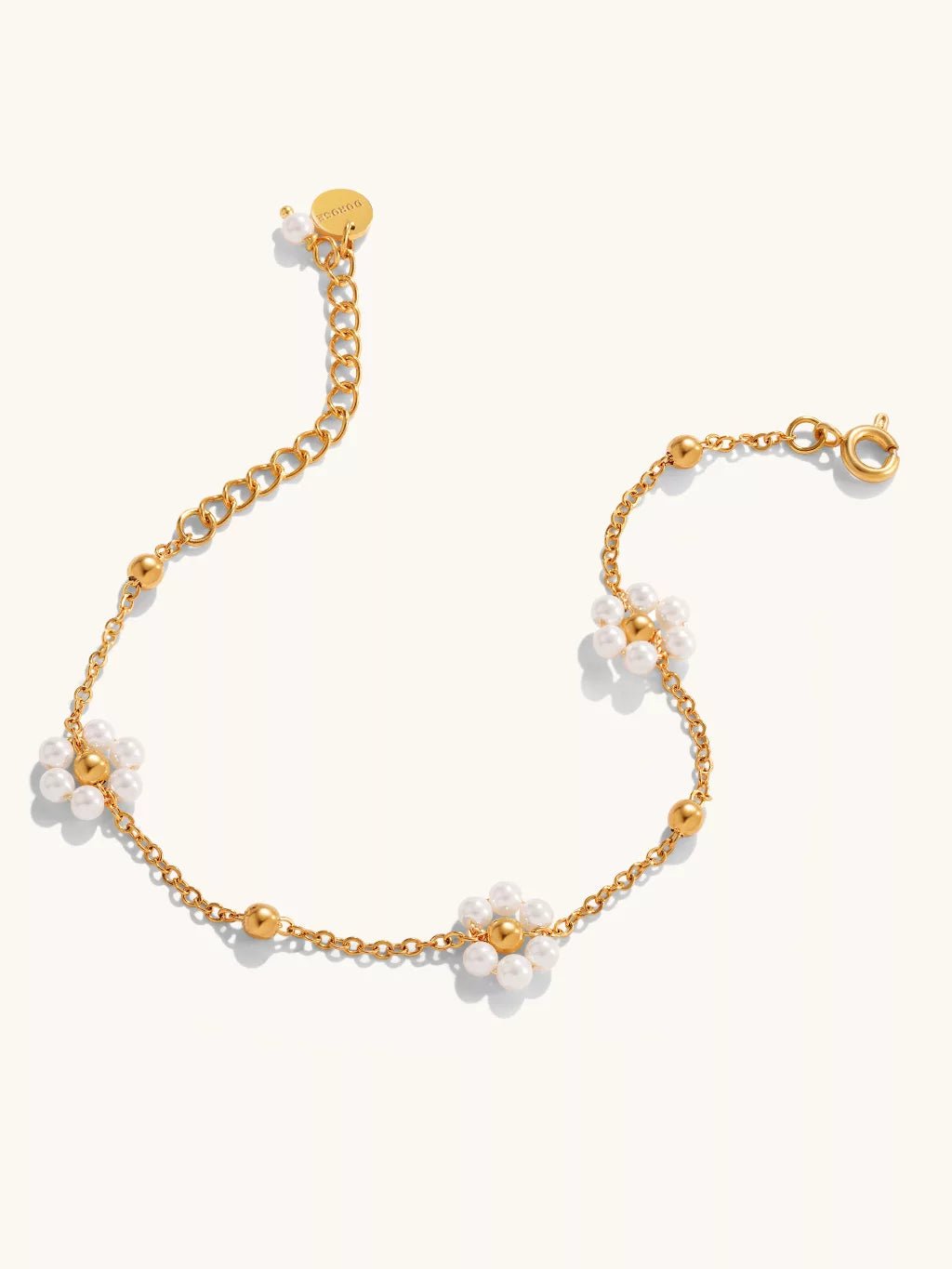 Flower Pearl Armband Gold - Dorose | Wasserfester Schmuck, 18K vergoldet