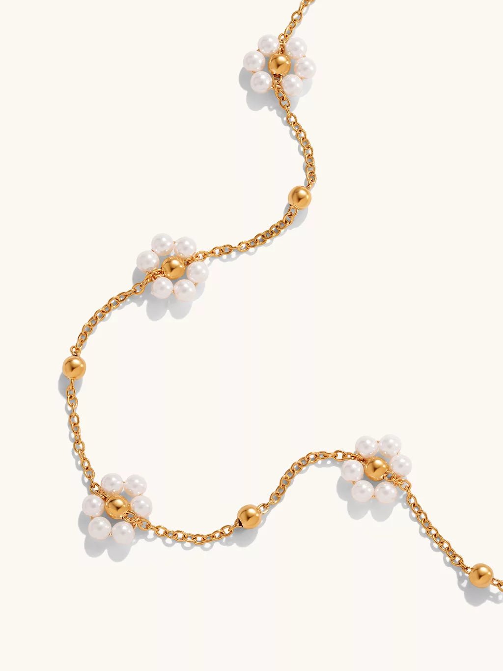 Flower Pearl Halskette Gold - Dorose | Wasserfester Schmuck, 18K vergoldet