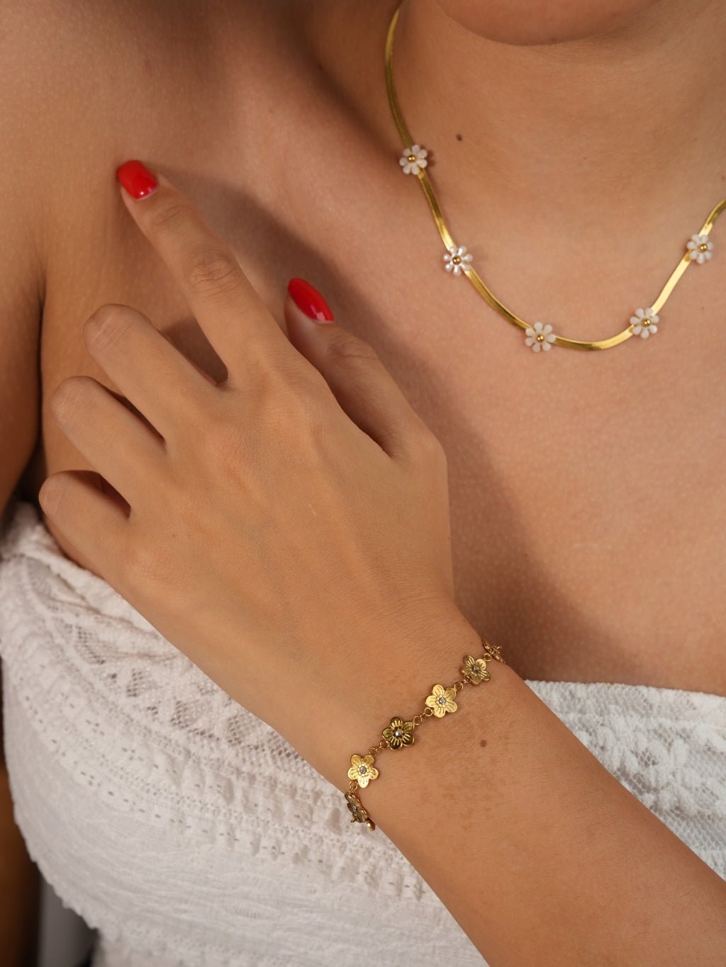 Flower Schlangenkette Gold - Dorose | Wasserresistent, kein Verfärben