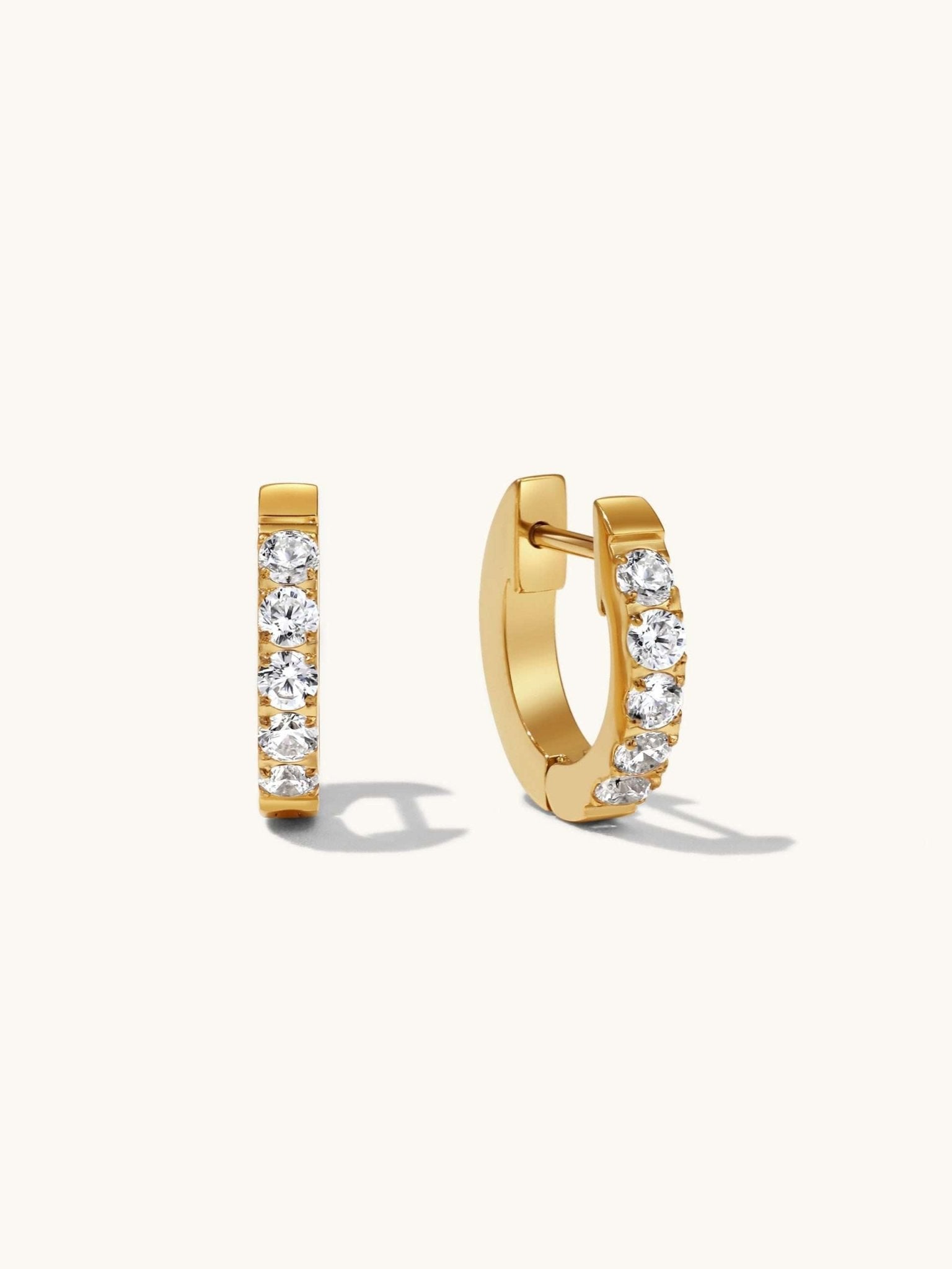 Funkelnde Glamour - Hoops mit Zirkonia 10mm Gold & Silber - Dorose | Wasserfester Schmuck, 18K vergoldet