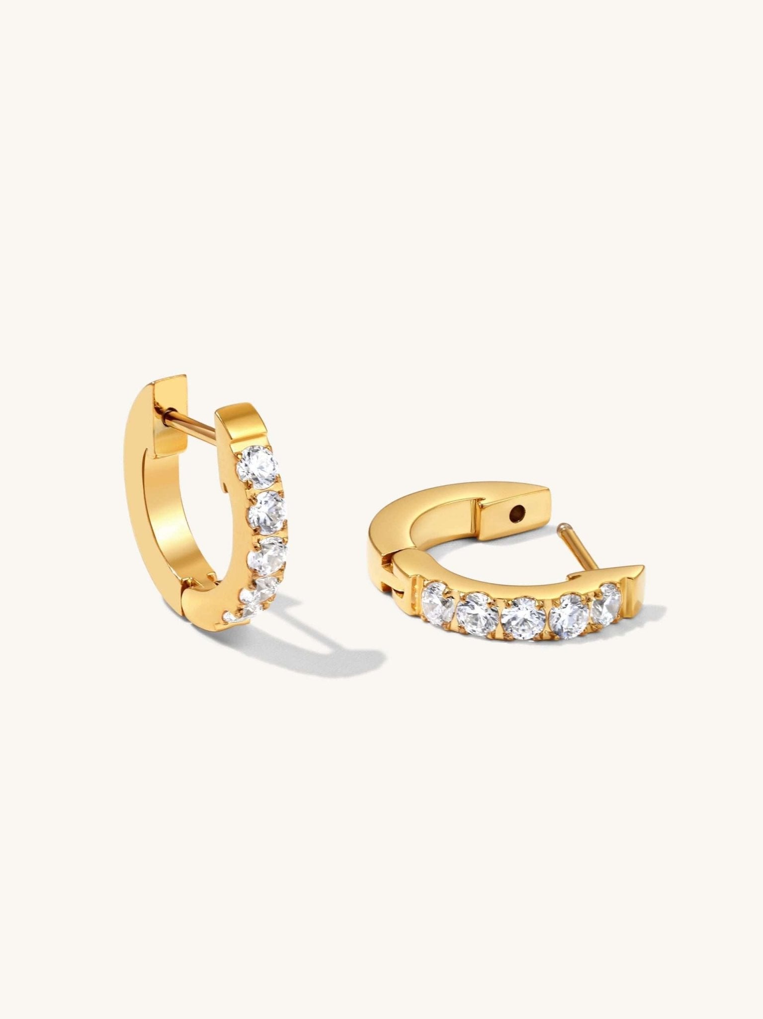 Funkelnde Glamour - Hoops mit Zirkonia 10mm Gold & Silber - Dorose | Wasserfester Schmuck, 18K vergoldet