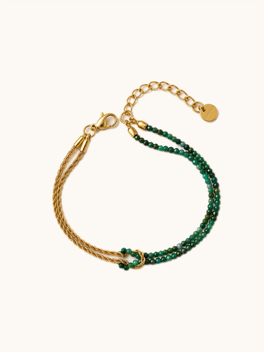 Geflochtenes Armband mit natürlichen Steinen - Dorose | Wasserresistent, kein Verfärben