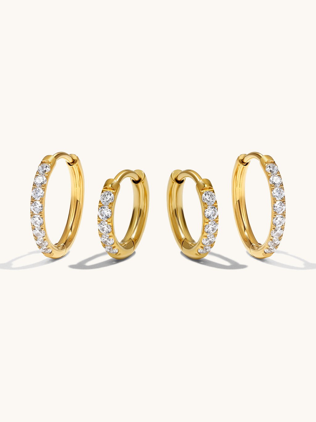 Glamour Kreolen mit Zirkonia Ohrringe Schmuck Set - Dorose | Wasserfester Schmuck